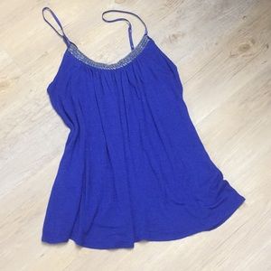 Beaded blue tank